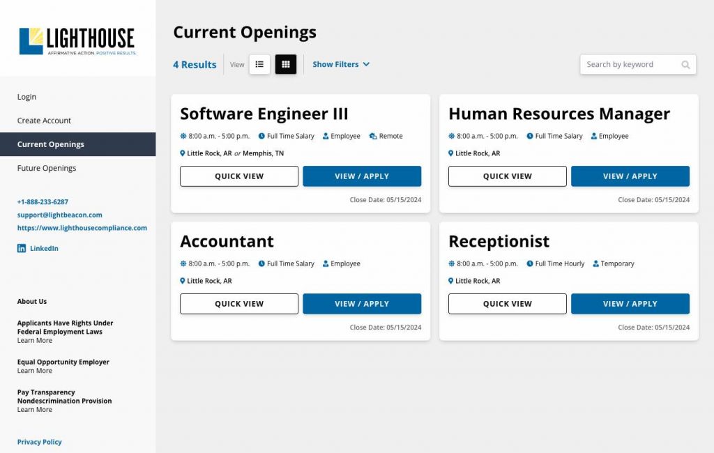 Rapid Applicant - Applicant Tracking System - Current Openings Rapid Applicant Openings